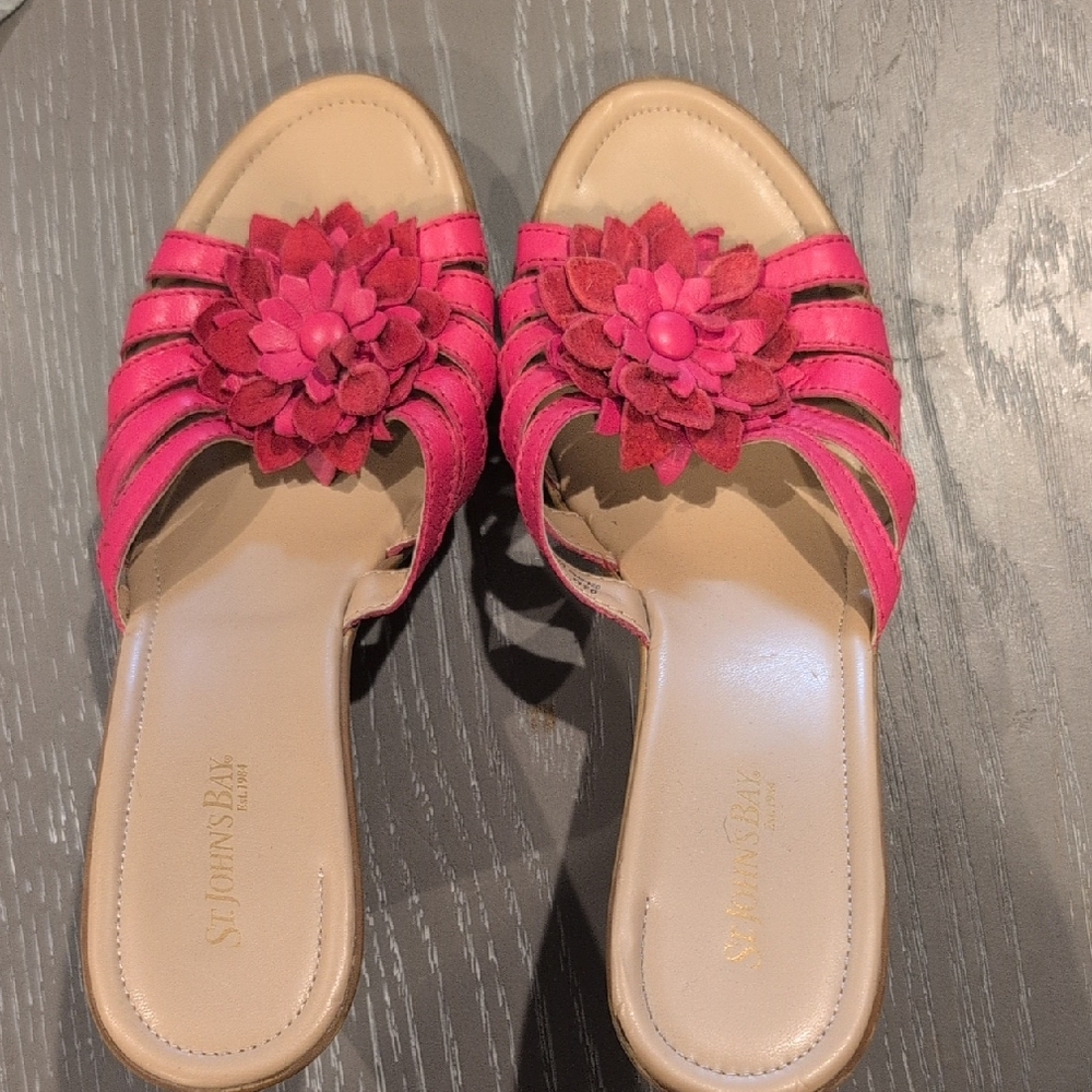 St. John's Bay Pink Floral Slide Sandals